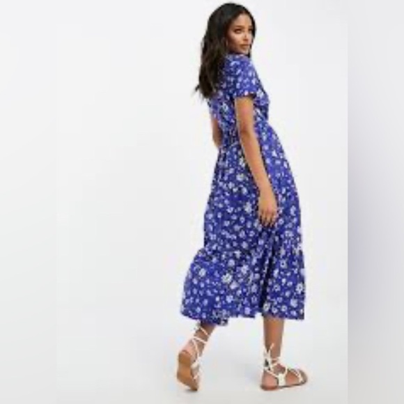 Lane Bryant - Floral Maxi Dress - High Low - Size 14- Blue Flowers flare - Picture 2 of 16